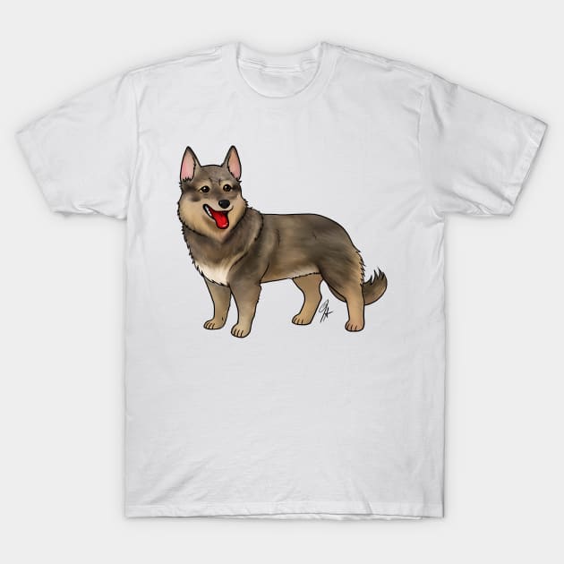 Dog - Swedish Valhund - Red Tailed T-Shirt by Jen's Dogs Custom Gifts and Designs